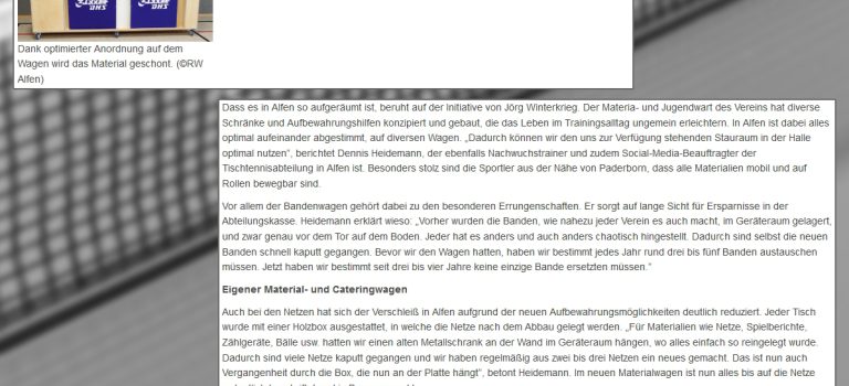 Bericht auf myTischtennis.de